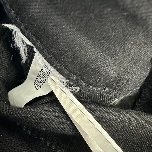 Abercrombie & Fitch Womens Straight Leg Mid Rise Fringe Hem Ankle Black Jeans 0S - Picture 9 of 10